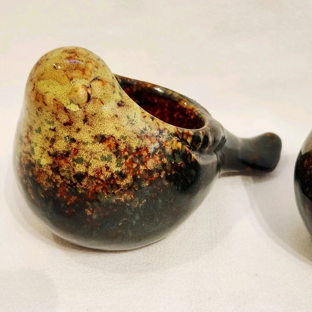 Set of 2 Allen + Roth  Ceramic Bird Tealight‎ Votive Candle Holder